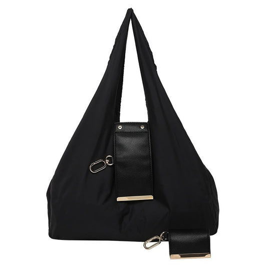 Nylon Shoulder Handbag With Key-Ring