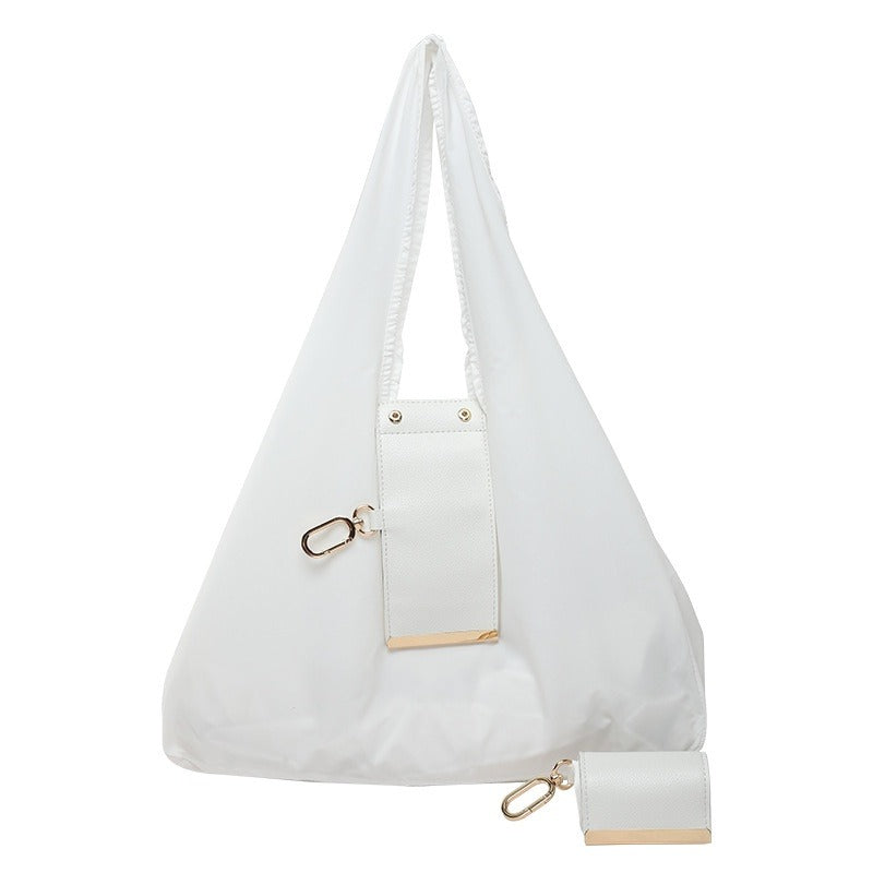 Nylon Shoulder Handbag With Key-Ring