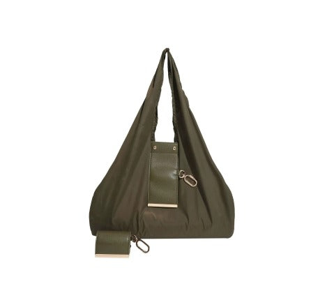Nylon Shoulder Handbag With Key-Ring
