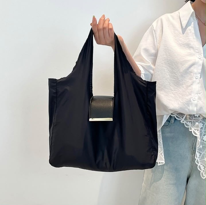 Nylon Shoulder Handbag With Key-Ring
