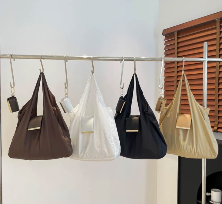 Nylon Shoulder Handbag With Key-Ring